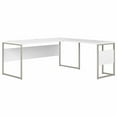 thumbnail image 3 of Pemberly Row Set of 2 Tall 5-Shelf Bookcase & L-Shaped Table Desk in White, 3 of 18