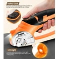 thumbnail image 5 of Cordless Electric Scissors, Cardboard Box Cutter Heavy Duty,  4V Rechargeable Power Rotary Cutter with Safety Lock & LED Light for Fabric, Carpet, Paper or Leather, Orange, 5 of 13