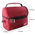 thumbnail image 4 of NEX Double Cooler Lunch Box- Insulated Tote with Large Capacity, Adjustable Shoulder Strap and Zipper Closure for Easy Access and Travel- Red, 4 of 9