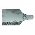 thumbnail image 1 of New York City Cutting Board, Liberty New York City Famous American Monument Landscape Illustration, Decorative Tempered Glass Cutting and Serving Board, Wine Bottle Shape, Grey, by Ambesonne, 1 of 1