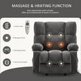 thumbnail image 4 of JONPONY Manual Recliner Chair with Heat Therapy and Massage Function, Heavy Duty Reclining Mechanism Massage Chair, Elderly Single Rocker Sofa with Cup Holders for Bedroom Home Theater,Grey, 4 of 11