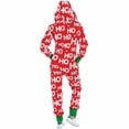 thumbnail image 2 of Tejiojio Christmas Matching Women Zipper Hooded Long Sleeve Ladies Christmas Printed Jumpsuit Pyjamas, 2 of 8