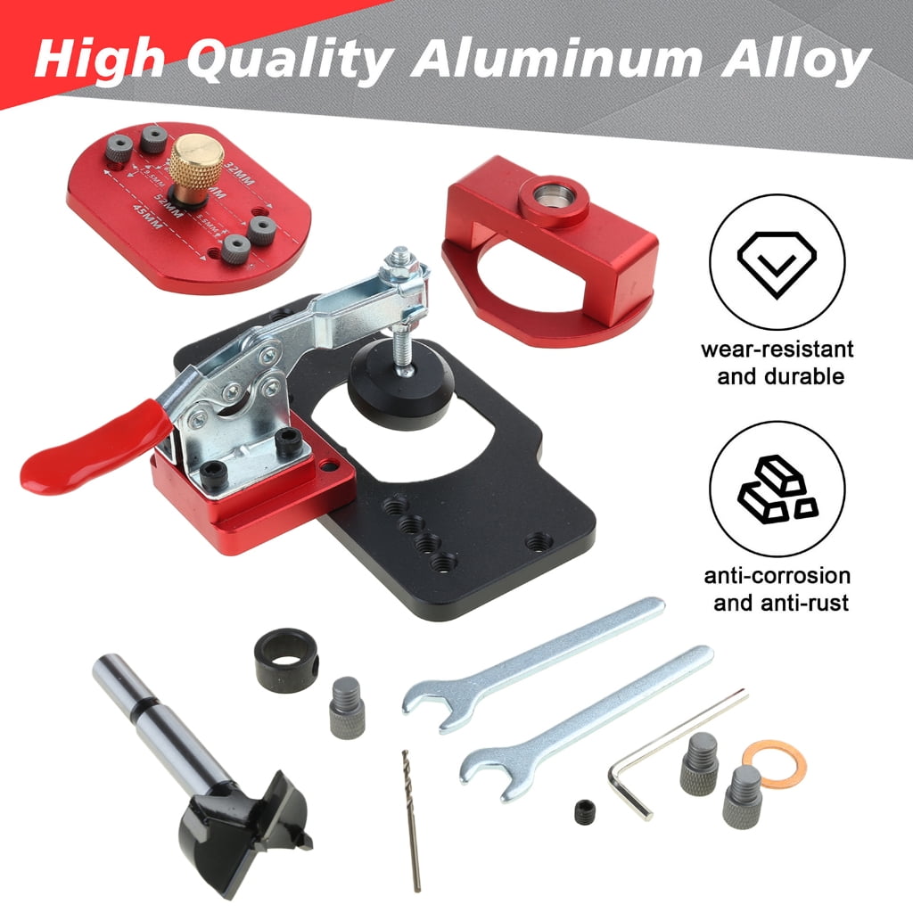 Hinge Jig with Quick Clamp Concealed Door Hinge Jig 35mm Cabinet Hinge Jig Hinge Hole Drilling Jig Woodworking Tool
