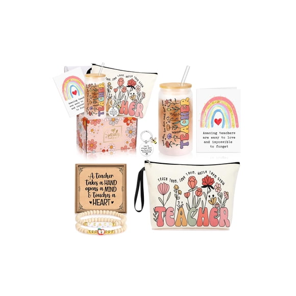 Set de regalo JTENGTOP Teacher Appreciation para mujer con vidrio de 16 oz