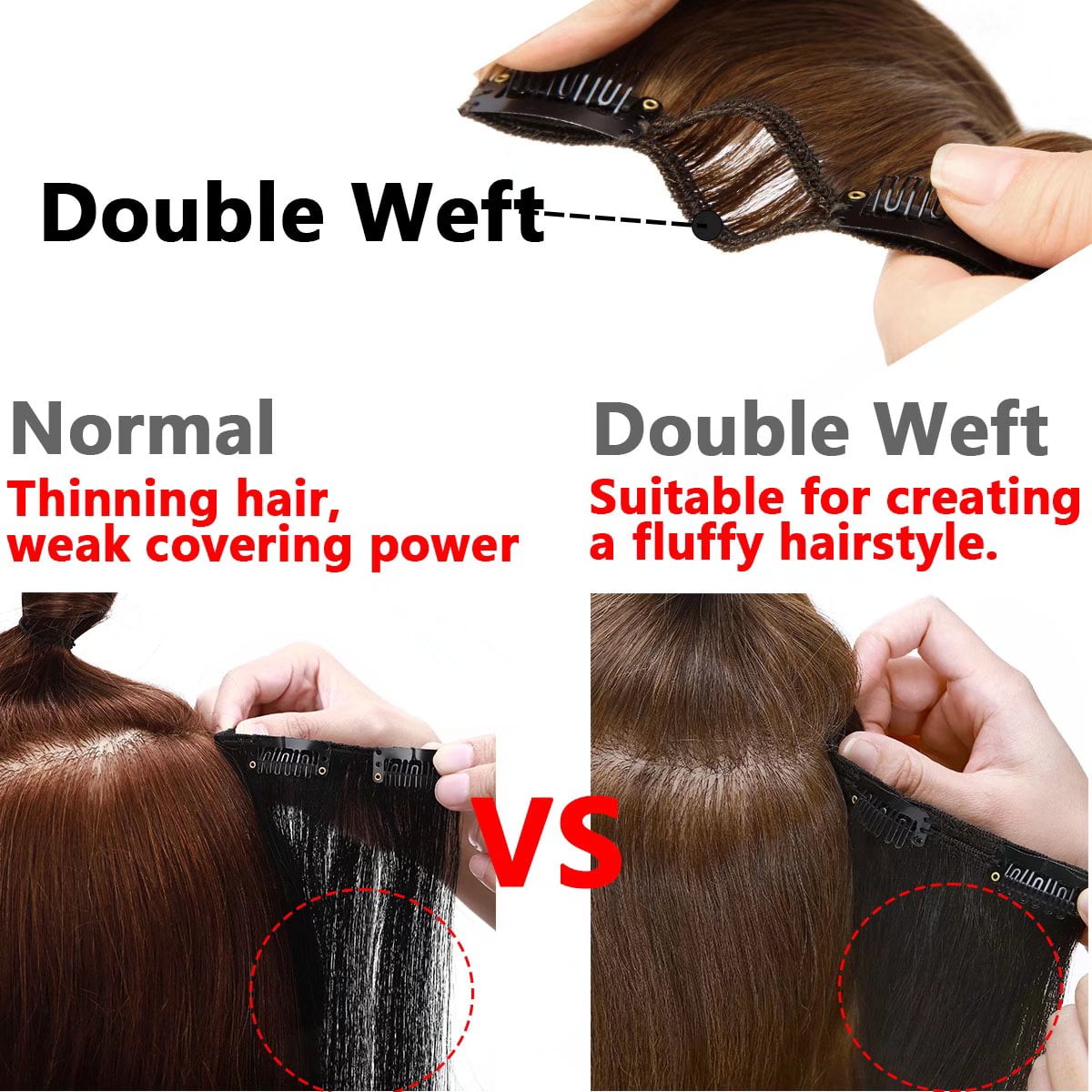 MY-LADY Extra Thick Clip in 100% Remy Human Hair Extension Double Weft Full Head Natural Hairpiece 110-170g #GREY 14inch