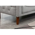 thumbnail image 5 of Mid Century Couches, 3-Seat Linen Love Seat Sofa with 2 Throw Pillows, Armrest and Wooden Legs, Button Tufted Upholstered Loveseats for Living Room, Bedroom, Office, Apartment (Grey), 5 of 9