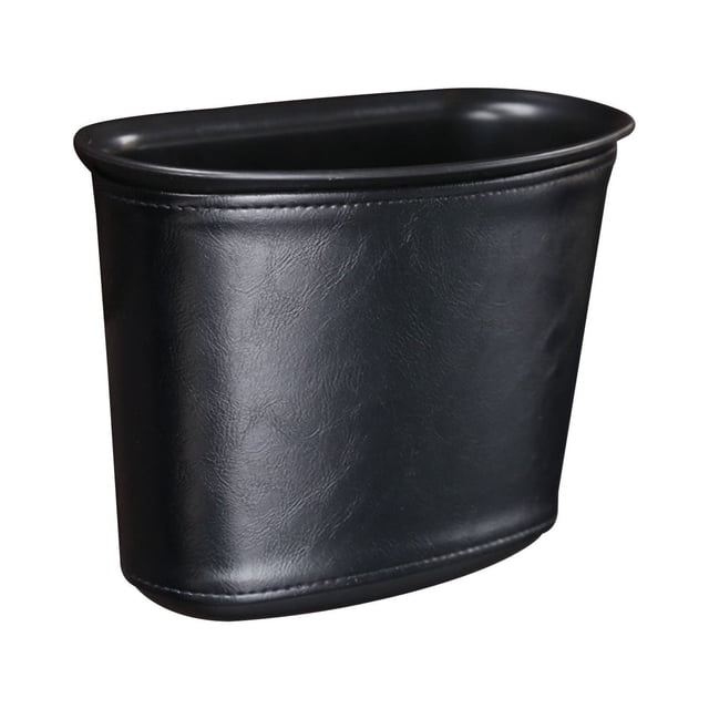 Car Trash Can With Leather Door-Mount Storage Bucket For Garbage Bags Interior Vehicle Organization 8.26 in x 3.93 in x 6.29 in