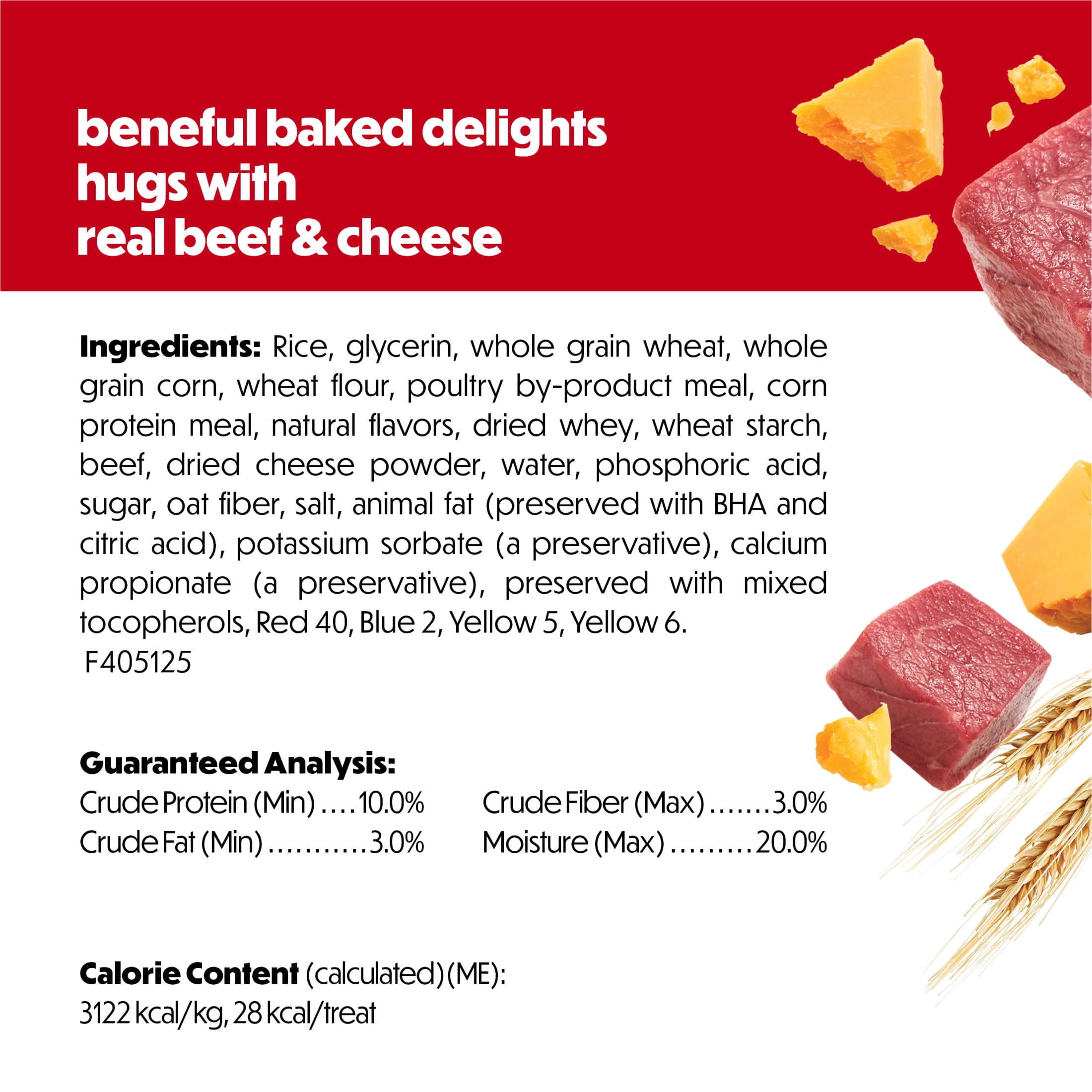 Purina Beneful Baked Delights Hugs with Real Beef and Cheese Oven Baked Dog Treats, 8.5 oz Pouch
