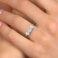 thumbnail image 4 of Gem Stone King 10K Yellow Gold White Moissanite and Sky Blue Aquamarine Engagement Ring for Women | 1.50 Cttw | Round 5MM | Gemstone Birthstone | Size 9, 4 of 7