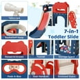 thumbnail image 6 of Arlopu 7 in 1 Toddler Slide, Freestanding Kids Slide Play Climber Set Indoor Outdoor Playground with Telescope, Tunnel, Storage Space, Basketball Hoop & Ball, 6 of 8