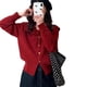 thumbnail image 4 of Suéter con cordones y cuello de muñeca de estilo suave de estilo coreano para mujer, nuevo estilo de primavera y otoño, cárdigan de punto de tamaño pequeño que reduce la edad, 4 of 4