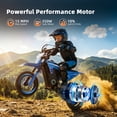 thumbnail image 3 of BLAZEGO EK2 36V Kids Electric Dirt Bike, 350W Electric Motorcycle with 3 Speed Modes Up to 9 Miles/h, 12 Miles Max Range, for Children Ages 5-10, Blue, 3 of 9