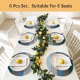 thumbnail image 5 of Teal Blue Ombre Round 15 Inch Placemats Set of 6, Retro Farmhouse Gradient Wood HeatResistant Non Slip Place Mats for Dining Table, Wipeable Braided Kitchen Table Mats for Housewarming, 5 of 9