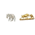 thumbnail image 1 of Figuras de y toro talladas a mano en madera. Escultura moderna de animales. Souvenir para escritorio o estantería. Ideal como regalo de año N, 1 of 8