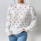 thumbnail image 5 of Suéter de cuello redondo para mujer, moda informal, color, manga larga, cuello redondo, suéter para mujer, 5 of 9