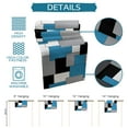 thumbnail image 7 of Table Runner Dresser Scarves 48 Inch Long, Abstract Geometric Color Block Linen Dining Table Runners Blue Gray White Black Splicing Plaid Tabletop Scarf for Wedding Holiday Party Kitchen, 7 of 7