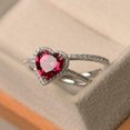 thumbnail image 4 of HeartsAndYou 2.2ct Natural Ruby Diamond Engagement Ring Bridal Set Halo 14k SOLID White Gold, 4 of 8