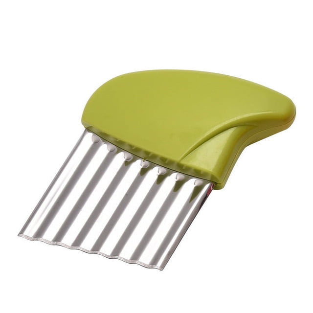 Crinkle Cutter / Wavy Knife, Works With Any Vegetable, Great Vegetable Crinkle Knife, Stainless Steel Blade, GREEN