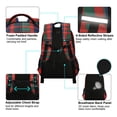 thumbnail image 4 of FORMRS Unisex Backpack Elementary School Travel Bookbag with Reflective Stripes, Red and Blue Pattern, 4 of 7
