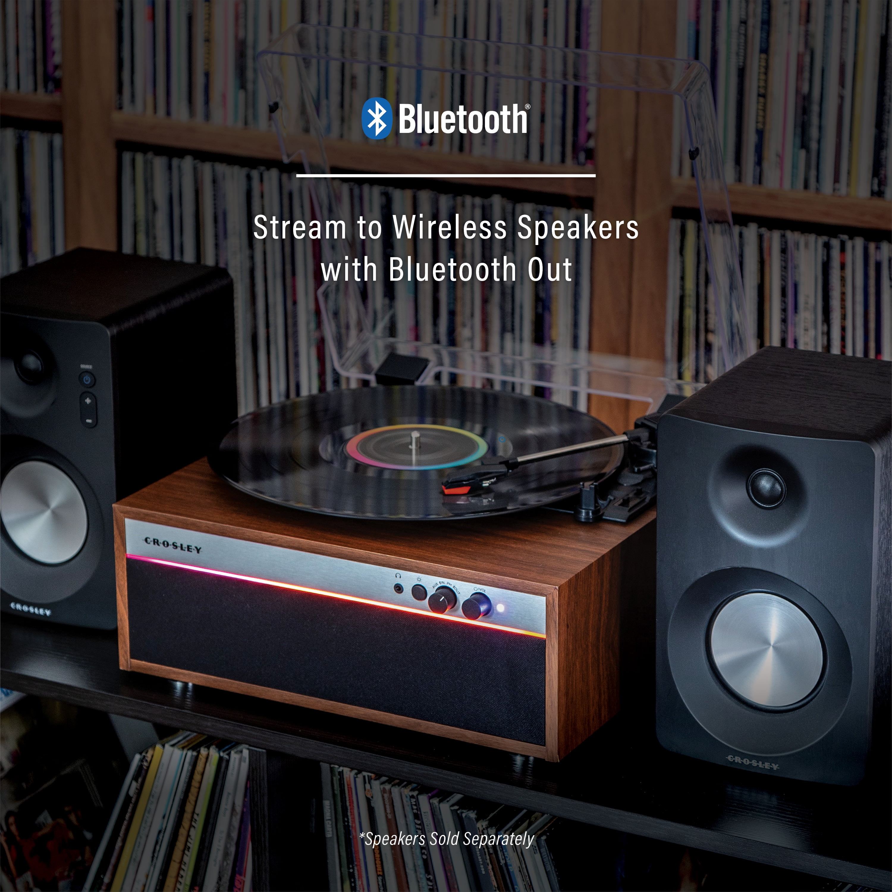 Crosley Strobe Record Player In Walnut