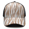 thumbnail image 3 of Leopard Print Baseball Cap Adjustable Size – Stylish Spliced Design Trucker Hat, Dad Hat with Full Print Front & Brim, Breathable Cotton Blend Snapback for Sports, Travel & Daily Wear, 3 of 3