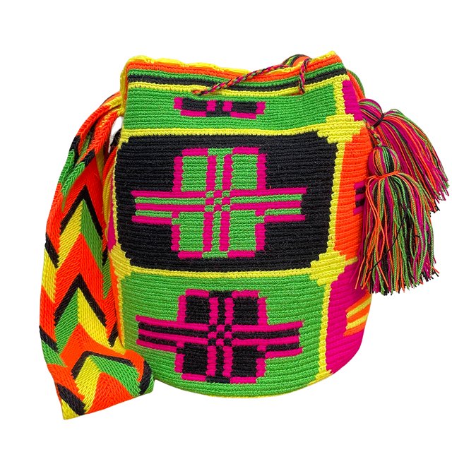 Sacs à Main Colombiens, Mochila Wayuu, Sac Seau Fait à la Main en Coton Colombien 100 % Original (19#)