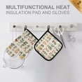 thumbnail image 4 of Yayeee Oven Mitts and Pot Holder Set of 2 Heat Resistant Kitchen Gloves Baking Hot Pad, Red Floral, 4 of 5