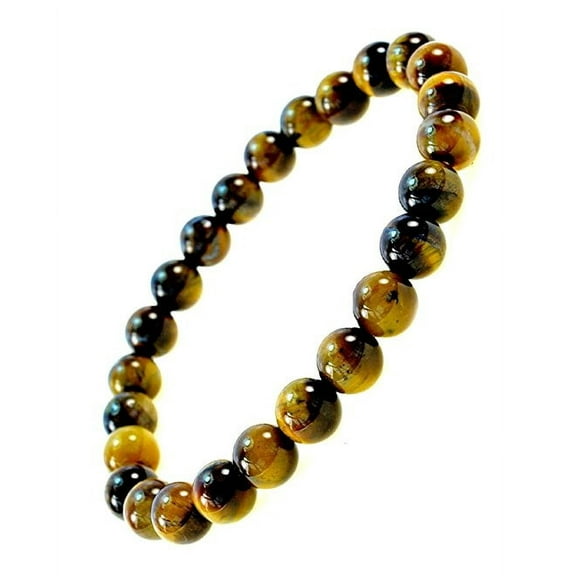 Fashion Jewelry Men Women 8mm Tiger Eye Gemstone Bracelet - Great for Good Luck and Protection - 91151a- 8"