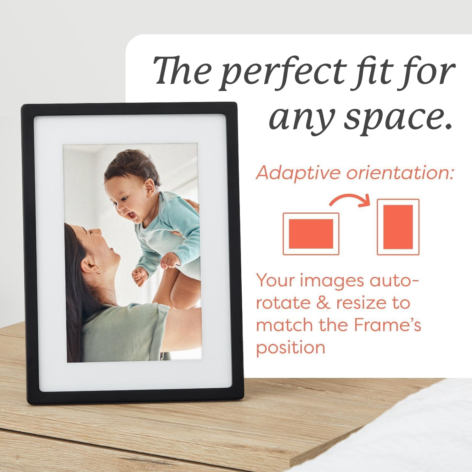 Skylight 10" Digital Picture Frame, 8GB WiFi Touchscreen Photo Frame with Email Sharing and Cloud Storage, Adjustable Orientation - Black
