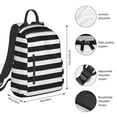 thumbnail image 4 of Balery Black And White Stripes Lightweight Backpack for Men and Women - Durable and Water-Resistant, Ideal for School, Work, Travel, and Everyday Use, 4 of 9