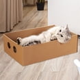 thumbnail image 1 of Rascador para gatos, almohadilla para rascar, suministros para cama de dormir para mascotas, práctico, regalo, garra de molienda, durabilidad, cartón, 1 of 8