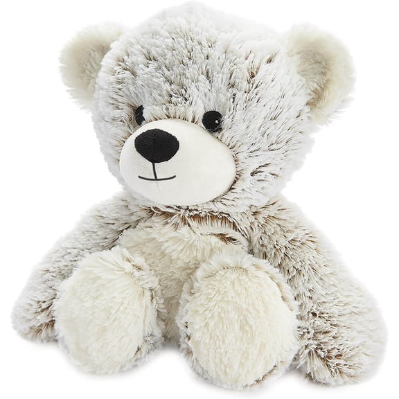 warmies 13” Marshmallow Brown Bear Stuffed Animal, Microwavable Heated Plushies and Weighted Soft Plush Toys