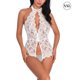 thumbnail image 1 of Lencería de mujer Mono de encaje sexy Ropa de dormir Body Ropa interior hueca, XXL, Blanco Yuarrent XX000097-19, 1 of 7