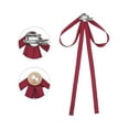 thumbnail image 3 of Broche de moño de satén para mujeres con perla para fiesta de boda, talla única, rojo, 3 of 4