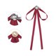 thumbnail image 3 of Broche de moño de satén para mujeres con perla para fiesta de boda, talla única, rojo, 3 of 4