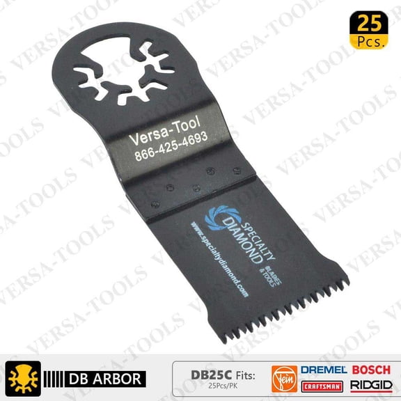 Versa Tool DB25C 35mm Japan Cut Tooth HCS Multi-Tool Saw Blades 25/Pk Fits Fein Multimaster, Dremel, Bosch, Craftsman, Ridgid Oscillating Tools
