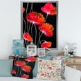 thumbnail image 3 of Designart 'Abstract Red Flower Detail On Black Background II' Traditional Framed Art Print, 3 of 4