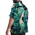 thumbnail image 3 of Mermaid Men's Casual Button Down Short Sleeve Hawaiian Printed Summer Beach Shirts, 3 of 6