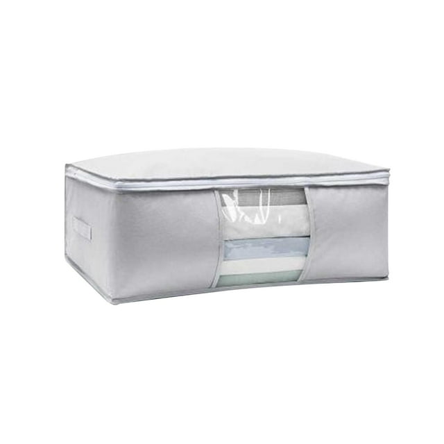 Bolsa de almacenamiento para edredones, contenedor para guardar ropa, edredones, cesta de almacenamiento, organizador con cremallera, manta, caja cúbi Gris XXL