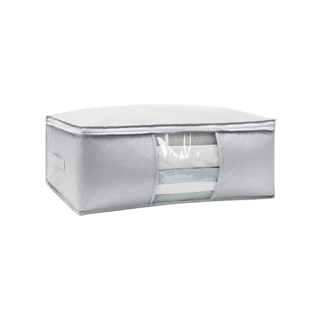 Contenedor de almacenamiento de ropa, bolsa de almacenamiento de edredón, organizador plegable de tela no tejida creativa, caja de cubo para ropa de c Gris XXL