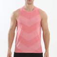 thumbnail image 3 of LEKWK Tank Tops for Men Running Sleeveless Crew Neck Muscle Tank Slim Fit Geometric Jacquard Breathable Workout Gym Athletic Tops Pink XXL, 3 of 4
