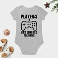 thumbnail image 4 of Player 4 Has Entered The Game Baby Bodysuit - Boy Girl Cute Newborn Clothes Funny Infant Outfit Gray-style-1 9months, 4 of 7