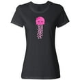 thumbnail image 3 of Inktastic Pink Jellyfish, Cute Jellyfish With Pink Ribbon Women's T-Shirt, 3 of 5