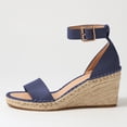 thumbnail image 2 of FSJ Women Classic Wedge Low Heel Espadrille Sandals Ankle Strap Open Toe Summer Platform Sandal Comfort Dressy Travel Office Shoes Size 8 Blue, 2 of 4