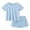 Light Blue, variant on Arshiner Girls Shorts Set 2 Piece Ribbed Knit Summer Outfit Short Sleeve Top & Elastic Waist Shorts Casual Playwear