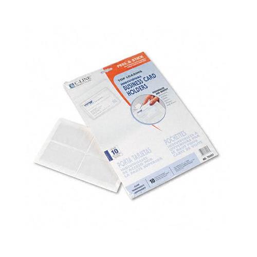 CLINE SelfAdhesive Business Card Holders, Top Load, 31/2 x 2 Inches