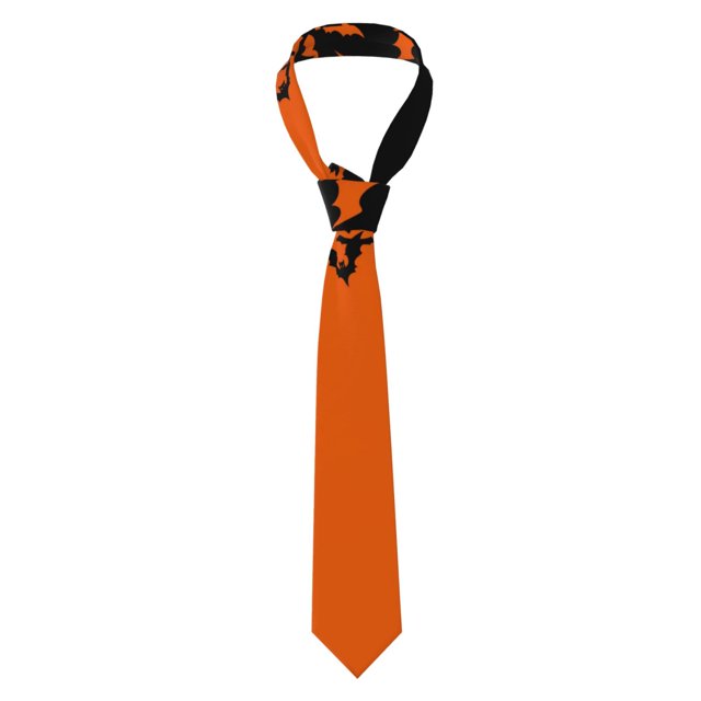 Fotbe Halloween With Black Bats Corbata Clásica para Hombre con Estampado – Corbata de Seda Jacquard Tejida, para Negocios, Bodas y Eventos Formales