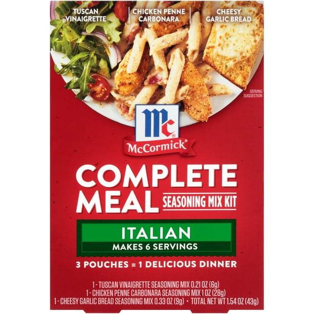 Mccormick Italian Dinner Complete Meals 1 54 Oz Walmart Com Walmart Com