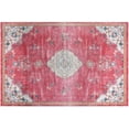 thumbnail image 5 of Beverly Rug Machine Washable Easy Cleaning Indoor Non-Slip Rugs Fuchsia / Cream 2'x3', 5 of 9