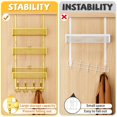 thumbnail image 2 of Over The Door Hooks Organizer  Coat Rack Storage Hanger Towel Of For Bathroom Bedroom Kitchen Office (gold 4-tier), 2 of 8